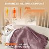 imageBedsure Electric Blanket King Size  Dual Control Heated Blanket King Size Fast Heating with 10 Time Settings ampamp 10 Heat Settings Warm Gift for Grandma 100x90 inches Grey09  Woodrose
