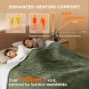 imageBedsure Electric Blanket King Size  Dual Control Heated Blanket King Size Fast Heating with 10 Time Settings ampamp 10 Heat Settings Warm Gift for Grandma 100x90 inches Grey03  Olive Green
