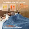 imageBedsure Electric Blanket King Size  Dual Control Heated Blanket King Size Fast Heating with 10 Time Settings ampamp 10 Heat Settings Warm Gift for Grandma 100x90 inches Grey05  Blue