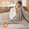 imageBedsure Electric Blanket King Size  Dual Control Heated Blanket King Size Fast Heating with 10 Time Settings ampamp 10 Heat Settings Warm Gift for Grandma 100x90 inches Grey04  Taupe
