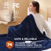 imageBedsure Electric Blanket King Size  Dual Control Heated Blanket King Size Fast Heating with 10 Time Settings ampamp 10 Heat Settings Warm Gift for Grandma 100x90 inches Grey08  Pageant Blue