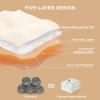 imageBedsure Electric Blanket King Size  Dual Control Heated Blanket King Size Fast Heating with 10 Time Settings ampamp 10 Heat Settings Warm Gift for Grandma 100x90 inches Grey20  Ivory