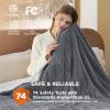 imageBedsure Electric Blanket King Size  Dual Control Heated Blanket King Size Fast Heating with 10 Time Settings ampamp 10 Heat Settings Warm Gift for Grandma 100x90 inches Grey01  Grey