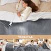 imageBedsure Electric Blanket King Size  Dual Control Heated Blanket King Size Fast Heating with 10 Time Settings ampamp 10 Heat Settings Warm Gift for Grandma 100x90 inches Grey01  Grey