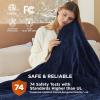imageBedsure Electric Blanket King Size  Dual Control Heated Blanket King Size Fast Heating with 10 Time Settings ampamp 10 Heat Settings Warm Gift for Grandma 100x90 inches Grey08  Pageant Blue