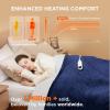 imageBedsure Electric Blanket King Size  Dual Control Heated Blanket King Size Fast Heating with 10 Time Settings ampamp 10 Heat Settings Warm Gift for Grandma 100x90 inches Grey08  Pageant Blue