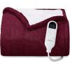 imageBedsure Electric Blanket King Size  Dual Control Heated Blanket King Size Fast Heating with 10 Time Settings ampamp 10 Heat Settings Warm Gift for Grandma 100x90 inches Grey07  Burgundy