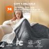 imageBedsure Electric Blanket King Size  Dual Control Heated Blanket King Size Fast Heating with 10 Time Settings ampamp 10 Heat Settings Warm Gift for Grandma 100x90 inches Grey01  Grey