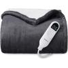 imageBedsure Electric Blanket King Size  Dual Control Heated Blanket King Size Fast Heating with 10 Time Settings ampamp 10 Heat Settings Warm Gift for Grandma 100x90 inches Grey12  Dark Grey