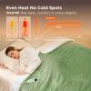 imageBedsure Electric Blanket King Size  Dual Control Heated Blanket King Size Fast Heating with 10 Time Settings ampamp 10 Heat Settings Warm Gift for Grandma 100x90 inches Grey14  Sage Green