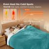 imageBedsure Electric Blanket King Size  Dual Control Heated Blanket King Size Fast Heating with 10 Time Settings ampamp 10 Heat Settings Warm Gift for Grandma 100x90 inches Grey15  River Blue