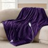 imageBedsure Electric Blanket King Size  Dual Control Heated Blanket King Size Fast Heating with 10 Time Settings ampamp 10 Heat Settings Warm Gift for Grandma 100x90 inches Grey13  Purple