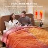 imageBedsure Electric Blanket King Size  Dual Control Heated Blanket King Size Fast Heating with 10 Time Settings ampamp 10 Heat Settings Warm Gift for Grandma 100x90 inches Grey17  Dusty Rose