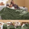 imageBedsure Electric Blanket King Size  Dual Control Heated Blanket King Size Fast Heating with 10 Time Settings ampamp 10 Heat Settings Warm Gift for Grandma 100x90 inches Grey03  Olive Green