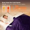 imageBedsure Electric Blanket King Size  Dual Control Heated Blanket King Size Fast Heating with 10 Time Settings ampamp 10 Heat Settings Warm Gift for Grandma 100x90 inches Grey13  Purple