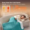imageBedsure Electric Blanket King Size  Dual Control Heated Blanket King Size Fast Heating with 10 Time Settings ampamp 10 Heat Settings Warm Gift for Grandma 100x90 inches Grey15  River Blue