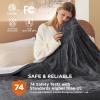 imageBedsure Electric Blanket King Size  Dual Control Heated Blanket King Size Fast Heating with 10 Time Settings ampamp 10 Heat Settings Warm Gift for Grandma 100x90 inches Grey12  Dark Grey