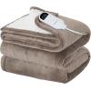 imageBedsure Electric Blanket King Size  Dual Control Heated Blanket King Size Fast Heating with 10 Time Settings ampamp 10 Heat Settings Warm Gift for Grandma 100x90 inches Grey04  Taupe