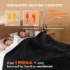 imageBedsure Electric Blanket King Size  Dual Control Heated Blanket King Size Fast Heating with 10 Time Settings ampamp 10 Heat Settings Warm Gift for Grandma 100x90 inches Grey06  Black