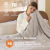 imageBedsure Electric Blanket King Size  Dual Control Heated Blanket King Size Fast Heating with 10 Time Settings ampamp 10 Heat Settings Warm Gift for Grandma 100x90 inches Grey02  Cream