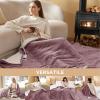 imageBedsure Electric Blanket King Size  Dual Control Heated Blanket King Size Fast Heating with 10 Time Settings ampamp 10 Heat Settings Warm Gift for Grandma 100x90 inches Grey09  Woodrose