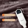 imageBedsure Electric Blanket King Size  Dual Control Heated Blanket King Size Fast Heating with 10 Time Settings ampamp 10 Heat Settings Warm Gift for Grandma 100x90 inches Grey10  Brown