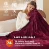 imageBedsure Electric Blanket King Size  Dual Control Heated Blanket King Size Fast Heating with 10 Time Settings ampamp 10 Heat Settings Warm Gift for Grandma 100x90 inches Grey07  Burgundy