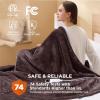 imageBedsure Electric Blanket King Size  Dual Control Heated Blanket King Size Fast Heating with 10 Time Settings ampamp 10 Heat Settings Warm Gift for Grandma 100x90 inches Grey10  Brown