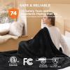 imageBedsure Electric Blanket King Size  Dual Control Heated Blanket King Size Fast Heating with 10 Time Settings ampamp 10 Heat Settings Warm Gift for Grandma 100x90 inches Grey06  Black