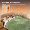 imageBedsure Electric Blanket King Size  Dual Control Heated Blanket King Size Fast Heating with 10 Time Settings ampamp 10 Heat Settings Warm Gift for Grandma 100x90 inches Grey14  Sage Green