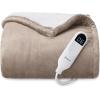 imageBedsure Electric Blanket King Size  Dual Control Heated Blanket King Size Fast Heating with 10 Time Settings ampamp 10 Heat Settings Warm Gift for Grandma 100x90 inches Grey04  Taupe