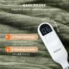imageBedsure Electric Blanket King Size  Dual Control Heated Blanket King Size Fast Heating with 10 Time Settings ampamp 10 Heat Settings Warm Gift for Grandma 100x90 inches Grey03  Olive Green