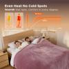 imageBedsure Electric Blanket King Size  Dual Control Heated Blanket King Size Fast Heating with 10 Time Settings ampamp 10 Heat Settings Warm Gift for Grandma 100x90 inches Grey09  Woodrose