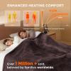 imageBedsure Electric Blanket King Size  Dual Control Heated Blanket King Size Fast Heating with 10 Time Settings ampamp 10 Heat Settings Warm Gift for Grandma 100x90 inches Grey10  Brown