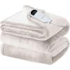imageBedsure Electric Blanket King Size  Dual Control Heated Blanket King Size Fast Heating with 10 Time Settings ampamp 10 Heat Settings Warm Gift for Grandma 100x90 inches Grey02  Cream