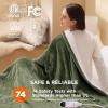 imageBedsure Electric Blanket King Size  Dual Control Heated Blanket King Size Fast Heating with 10 Time Settings ampamp 10 Heat Settings Warm Gift for Grandma 100x90 inches Grey03  Olive Green