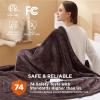 imageBedsure Electric Blanket King Size  Dual Control Heated Blanket King Size Fast Heating with 10 Time Settings ampamp 10 Heat Settings Warm Gift for Grandma 100x90 inches Grey10  Brown