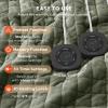 imageBedsure Electric Blanket King Size  Dual Control Heated Blanket King Size Fast Heating with 10 Time Settings ampamp 10 Heat Settings Warm Gift for Grandma 100x90 inches Grey23  Olive Green