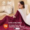 imageBedsure Electric Blanket King Size  Dual Control Heated Blanket King Size Fast Heating with 10 Time Settings ampamp 10 Heat Settings Warm Gift for Grandma 100x90 inches Grey07  Burgundy