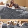 imageBedsure Electric Blanket King Size  Dual Control Heated Blanket King Size Fast Heating with 10 Time Settings ampamp 10 Heat Settings Warm Gift for Grandma 100x90 inches Grey01  Grey