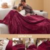 imageBedsure Electric Blanket King Size  Dual Control Heated Blanket King Size Fast Heating with 10 Time Settings ampamp 10 Heat Settings Warm Gift for Grandma 100x90 inches Grey07  Burgundy