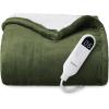 imageBedsure Electric Blanket King Size  Dual Control Heated Blanket King Size Fast Heating with 10 Time Settings ampamp 10 Heat Settings Warm Gift for Grandma 100x90 inches Grey03  Olive Green
