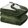 imageBedsure Electric Blanket King Size  Dual Control Heated Blanket King Size Fast Heating with 10 Time Settings ampamp 10 Heat Settings Warm Gift for Grandma 100x90 inches Grey03  Olive Green