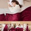 imageBedsure Electric Blanket King Size  Dual Control Heated Blanket King Size Fast Heating with 10 Time Settings ampamp 10 Heat Settings Warm Gift for Grandma 100x90 inches Grey07  Burgundy