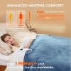 imageBedsure Electric Blanket King Size  Dual Control Heated Blanket King Size Fast Heating with 10 Time Settings ampamp 10 Heat Settings Warm Gift for Grandma 100x90 inches Grey05  Blue