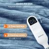 imageBedsure Electric Blanket King Size  Dual Control Heated Blanket King Size Fast Heating with 10 Time Settings ampamp 10 Heat Settings Warm Gift for Grandma 100x90 inches Grey05  Blue