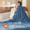 imageBedsure Electric Blanket King Size  Dual Control Heated Blanket King Size Fast Heating with 10 Time Settings ampamp 10 Heat Settings Warm Gift for Grandma 100x90 inches Grey05  Blue