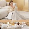 imageBedsure Electric Blanket King Size  Dual Control Heated Blanket King Size Fast Heating with 10 Time Settings ampamp 10 Heat Settings Warm Gift for Grandma 100x90 inches Grey02  Cream