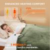 imageBedsure Electric Blanket King Size  Dual Control Heated Blanket King Size Fast Heating with 10 Time Settings ampamp 10 Heat Settings Warm Gift for Grandma 100x90 inches Grey03  Olive Green