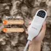 imageBedsure Electric Blanket King Size  Dual Control Heated Blanket King Size Fast Heating with 10 Time Settings ampamp 10 Heat Settings Warm Gift for Grandma 100x90 inches Grey26  Dark Chocolate